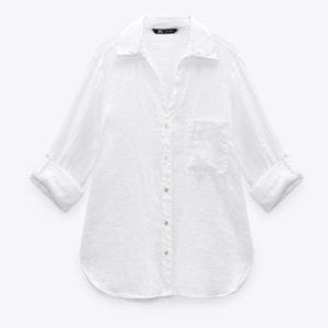 NWT Zara Basic Linen Shirt